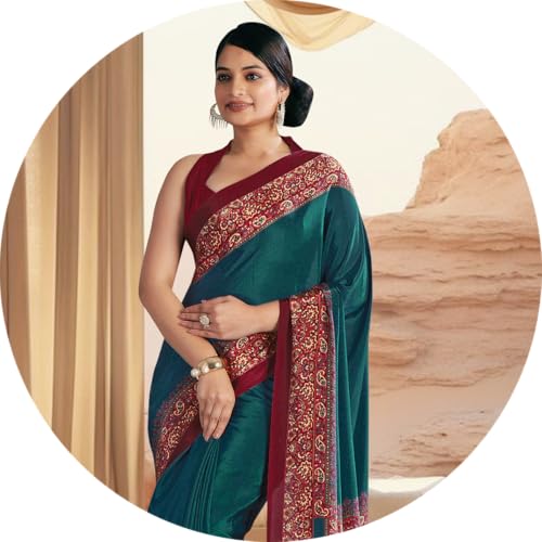 Image of Jaanvi fashion Women's Crepe Silk Saree with Unstitched Blouse Piece | Soft Lightweight Traditional Ethnic Wear Saree for Party, Wedding, Festival