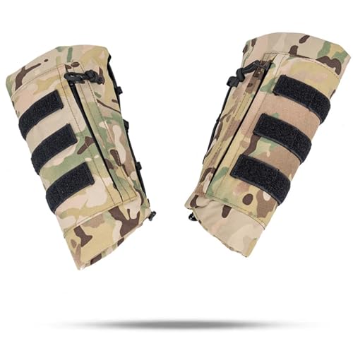 LZAQHMT 1 Pair Tactical Forearm Armor Guard – MOLLE Compatible Adjustable Forearm Protector for Airsoft Paintball Hunting Protective Gear(O)