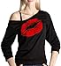 Produktbild Keven Damen One Shoulder Pullover Schulterfrei Casual Lose Sweatshirt Lange Ärmel Tops Oberteile (XXL, Rot)