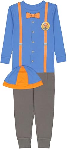 Blippi Pijama de algodón de 2 piezas para niños Se, BLIPPI OUTFIT 2, 3T, Blippi Traje 2
