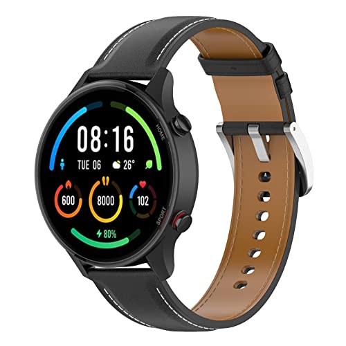 CHULN Correa Compatible con Xiaomi Mi Watch/Xiaomi Watch S1/Xiaomi Watch S1 Active/Xiaomi Mi Watch Color Sport, 24mm Inteligentes Correa de Reloj de Cuero para Xiaomi Mi Watch Smartwatch.