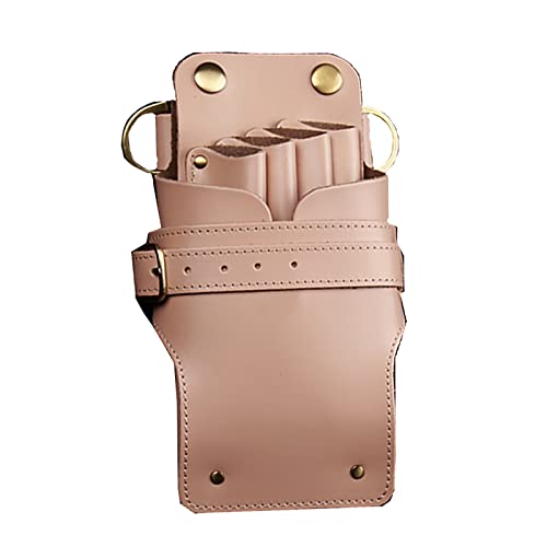Funda de cintura para tijeras de barbero confeccionada en cuero de vaca natural