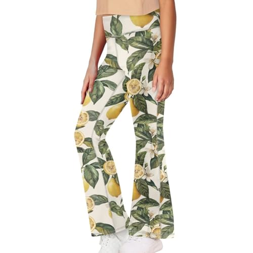 Girls Flare Leggings High Waisted Soft Bell Bottoms Yoga Pants Kids Stretchy Activewear Bootcut Leggings 5-14t4