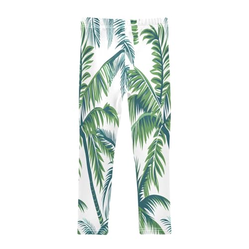 Bolaz Toddler Girls Leggings Printed Yoga Pants Leggings Tropical Pattern with Palm Tree for Kids2