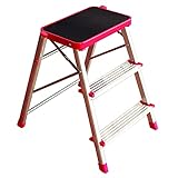 BTF Taburete Plegable 3 Peldaños en Aluminio. Hecho/Fabricado en Europa EN 131 Capacidad máx. 150 kg. BTF-T03B