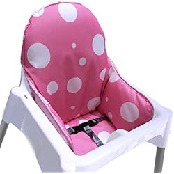 Trona Ikea Rosa ZARPMA Cojín Para Trona Antilop de Ikea Compatible Funda de Asiento para Silla alta bebé Lavable y Plegable Relleno de Silla Infantil (Rosa)