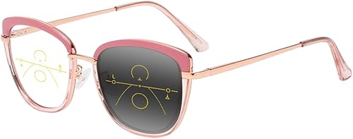 Miniatura 8 de Mujeres TR90 doble color marco primavera piernas multifocal progresivo fotocromático anti-UV gafas de lectura