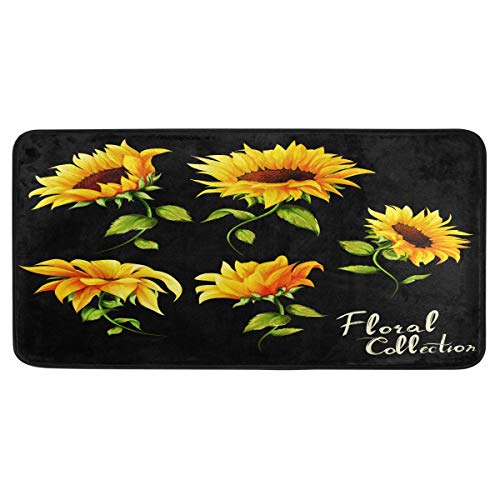 Kitchen Rugs Sunflower Design Non-Slip Soft Kitchen Mats Bath Rug Runner Doormats Carpet for Home Decor, 39