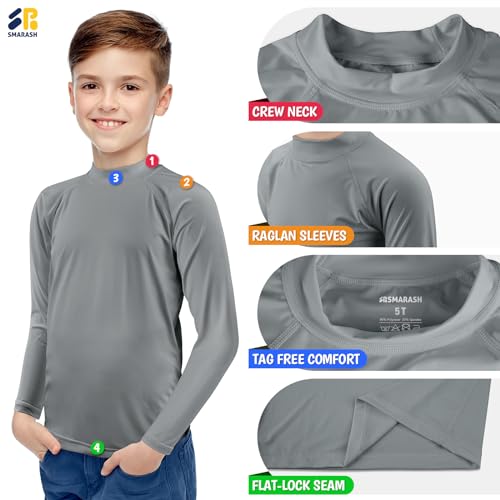 Image of Boys Rash Guard Swim Shirts Long Sleeve UPF 50+ Swimwear Toddler Kids Sun Protection SPF Water Surfing Swimming Shirts 0-16Y