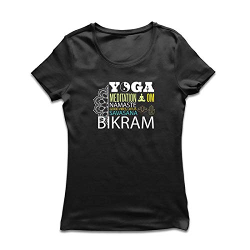 lepni.me Camiseta Mujer Yoga Meditation Om Good Vibes Lotus Savasana Bikram (X-Large...