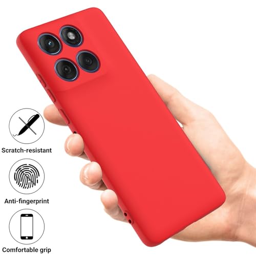Image of Back Cover for Motorola Moto Edge 60 Pro 5G | Full Camera Protection | Premium Liquid Silicon Case | Flexible Bumper Case for Motorola Moto Edge 60 Pro 5G (Red)