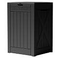 Greesum 52 Gallon Extra Large Deck Box with Lock, Heavy-Duty Resin Outdoor Storage Container, Waterproof Lockable Chest for Patio Furniture, Garden Tools, Pool Equipment, Dark Black