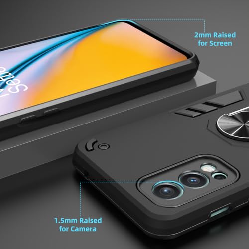 Image of Armor OnePlus Nord2 5G Defender Case | Rotating Ring Holder & Kickstand in-Built | Military Grade Armor | 360 Degree Protection Back Cover for OnePlus Nord2 5G (Black)