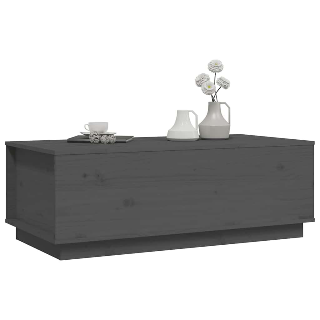 Fengshui Stolik kawowy szary 100 x 50 x 35 cm lite drewno sosnowe