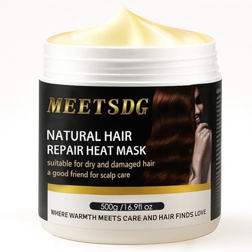 Hair Treatment Mask with Argan Oil & Shea Butter, Self-Heating Hair Mask – Intense Hydration for Dry & Damaged Hair – Sulfate-Free, Paraben-Free, 500g/16.9oz