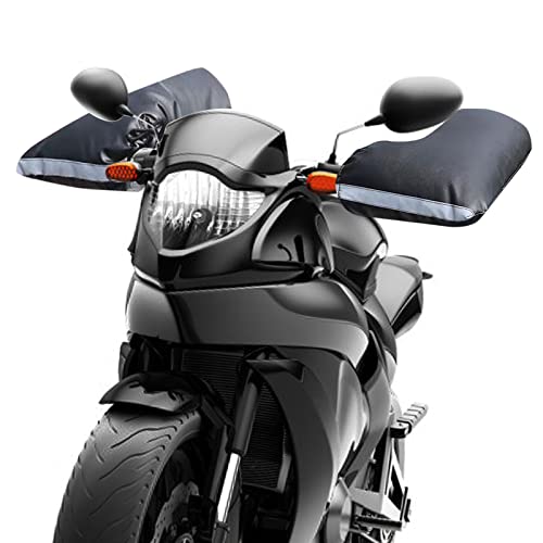 Protectores de Manillar para Moto, Manoplas para Manillar para Moto Scooter, Calentador Manoplas para Manillar de Motos de Nieve, Guantes de Invierno para Manillar de Moto con Tiras Reflectantes Cover
