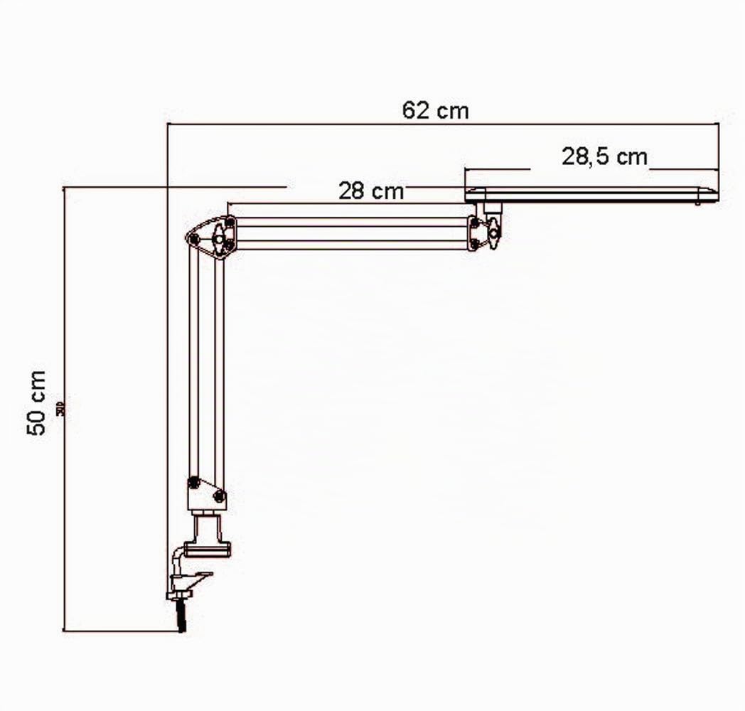 Alco-Albert - LED Schreibtischlampe mit Tischklemme 20 LEDs 7W silber | Flexible Klemmleuchte mit stufenlos verstellbarem Arm, für Schreibtisch, Werkbank und Regal