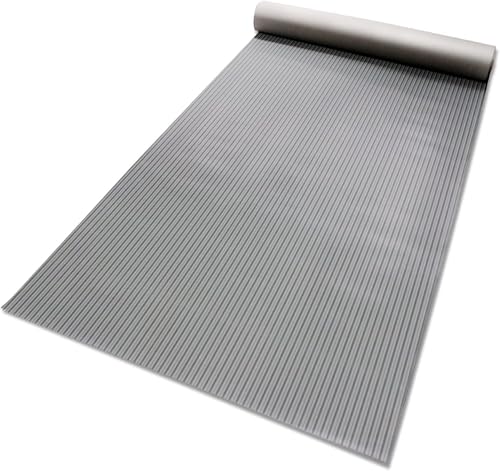 etm - Revêtement de Sol en Caoutchouc antidérapant - Tapis de Sol Usage Industriel - Protection amortissante Contre Les Chocs et l'usure pour Zones de Chargement - Fein gerippt, Gris 120x200 cm, 3mm
