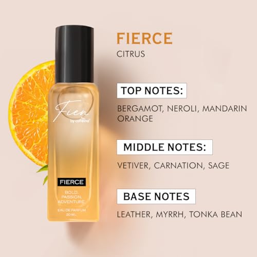 FIEN by mCaffeine Perfume Men Written By Women | Fragrance Gift Kit Set for Men | 12 Hrs Long Lasting Eau De Parfum with 007, Fierce, Slow Kiss & Magnetic | Christmas , Birthday, Anniversary & Secret Santa Gifts for Him/Her | EDP for Men's | Oud, Citrusy, Fresh & Aquatic Scents - 20ml x 4