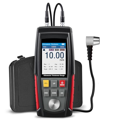 Medidor de espesor. Medidores de espesor de capa ultrasónicos Medidores de espesor de capa Medidores de espesor de capa digital Rango de medición de 0,039 a 8,85 pulgadas para medir metales,