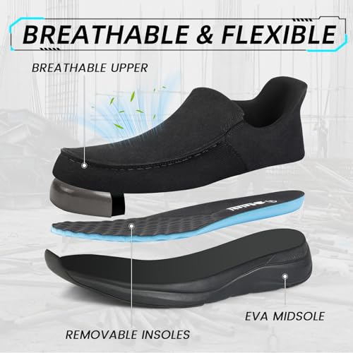 Slip On Steel Toe Shoes for Men Work Safety Sneakers Comfortable Indestructible Industrial Construction Footwear3