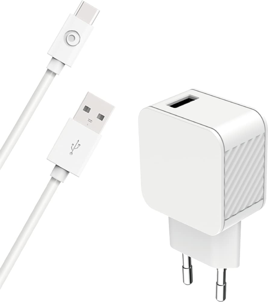 Kit chargeur USB A 3A Bigben blanc avec câble USB C 1.2m pour mobile - 3