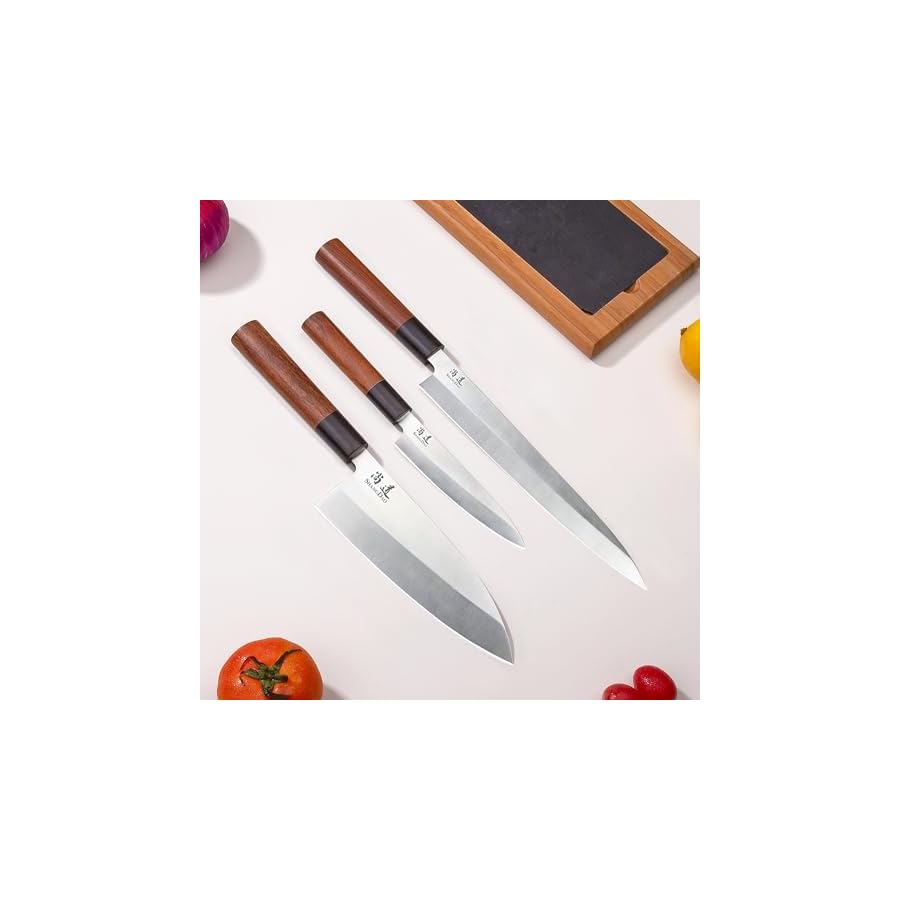Japanese-Kitchen-Knife-Set-3-Piece-Sushi-Chef-Knife-10Yanagiba-7Deba-5Utility-Kitchen-Knife-Cooking-Knives-Premium-German-Stainless-Steel-Traditional-Wooden-Handle-Gift-Box SHANGDAO Japanese Kitchen Knife Set, 3 Piece Sushi Chef Knife, 10”Yanagiba-7”Deba-5”Utility Kitchen Knife Cooking Knives, Premium German Stainless Steel & Traditional Wooden Handle, Gift Box