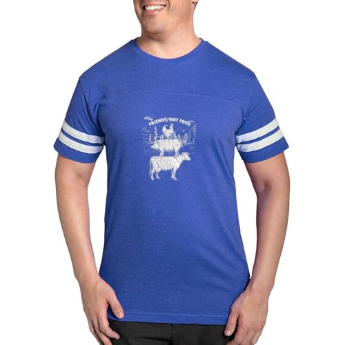 CafePress Friends, Not Food Veganism Vegans Animal L T Shirt Men's Football T-Shirt Royal Blue