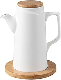 Butelka z dozownikiem oliwy z oliwek, flaszka z olejem i octem, ręcznie robiona ceramiczna oliwa z oliwek lub dozownik do butelek octu Pokrywa ziarna drewna, deska drewniana 500ml