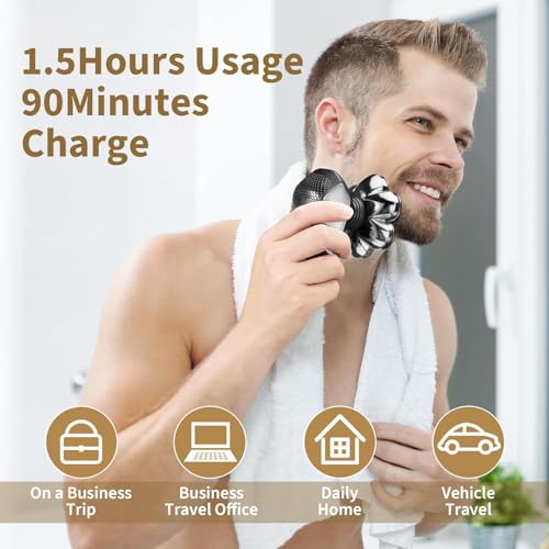Image of SHPAVVER Head Shavers for Bald Men: 5-in-1 Electric Razor - IPX7 Waterproof Shaving Grooming Kit for Balder - Turbo Speed & Precision Blades (Gray Black)