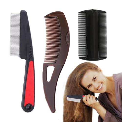 Bexdug Exfoliante del cabelludo, peine de dientes finos | Pincel de cabelludo portátil ergonómico de piojos | Herramientas y electrodomésticos de estilo para mujeres, hombres, adultos, familiares,