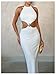 Floerns Women's Cut Out Shell Metal Maxi Dress Sleeveless Halter Tie Backless Party Bodycon Dresses White Medium