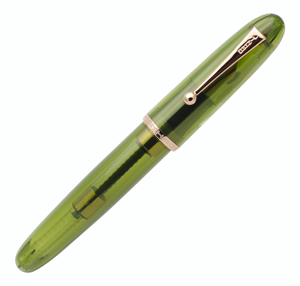 JINHAO 9019 Dadao Acrylic Fountain Pen with Ink Converter (F Nib 0.5mm, Olive Green)