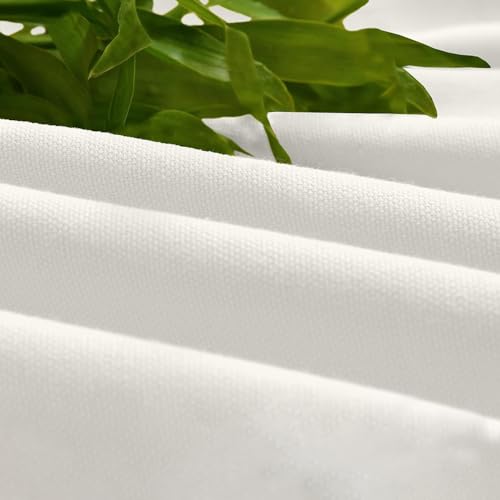 Image of LINENWALAS Cotton Linen Textured Hangs Elegantly with Back Loops Curtains for Door, Semi Sheer Curtains for Home Decor (4.5 x 8.5 ft, White) - Set of 2