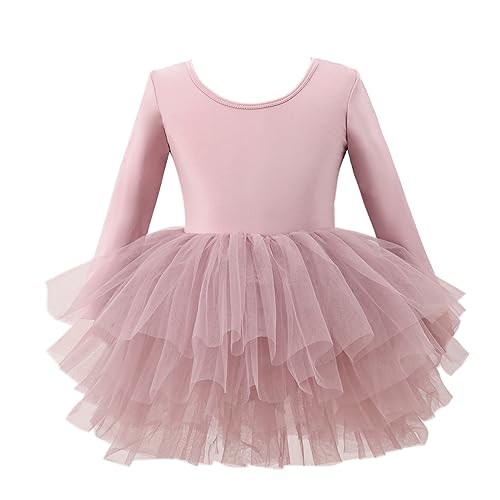 Image of Girls' Camisole Dance Tutu Leotard with Fluffy 4-Layers Ballet Dress for Ballerina (18 Months - 7 Years) | 1-7 Years, Sleeveless Leotard Bodice, Scoop Neckline, One-Piece, Ballet Class, Recitals, Birthday, Holidays, Photos