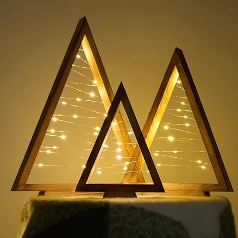 GENMOUS Wooden Christmas Trees Set Cover