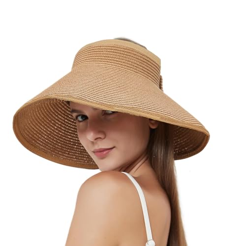 Gorra visera de paja para mujer miniatura 1
