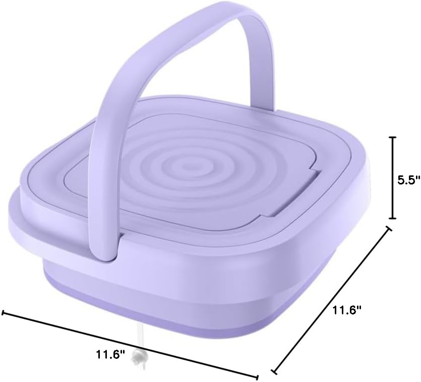 Portable Washing Machine,Foldable Mini Washing Machine,Portable Washer for Underwear,Socks,Baby Clothes,Towels,Pet Items,Apartment,Hotel,RV,Travel,Home,Dormitory,Camping,Sickroom,8L,Purple