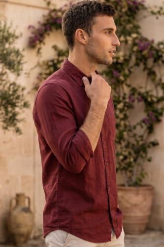 Image of Louis Philippe Men's Cotton Slim Fit Over Dyed Color Depth Comfortable and Durable Soft Handfeel Full Sleeve Solid Casual Shirt