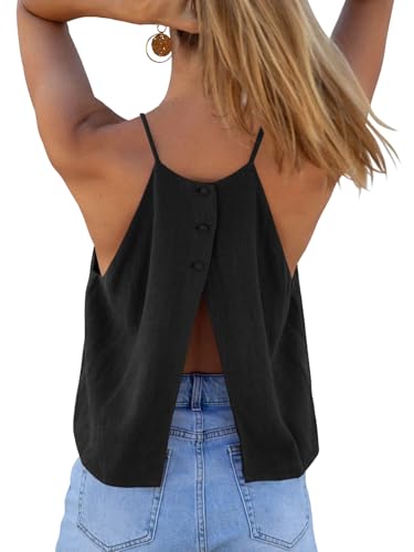 Tankaneo Womens Summer Halter Crop Tank Tops Y2k Going Out Sleeveless Tee Shirts Open Back Beach Camisole