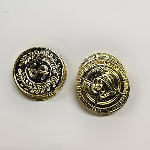 120 PCS Pirate Decorations, 1.38 in Pirate Coins, 0.06 in Spanish Coins Fake Coins Plastic Coins Gold Coins Toys Coins for Kids, Pirate Party Decor Pirate Treasure Game Hunt Party Supplies Cover