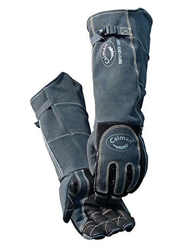 Caiman カイマン Kontour コントアー ブラック オービスハイド  / ボアハイド  コットンフリース/キャンバス ライナー 溶接 グローブ ロングカフ