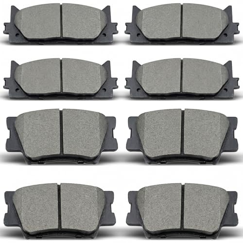 Image of Ceramic Front Rear Brake Pads Fit for Toyota Camry,Avalon,Lexus Es350 | D1293 D1212 for 07-17 Toyota Camry,08-18 Avalon,07-18 Lexus ES350,13-18 ES300h,8PCS Squeal Free Low Dust