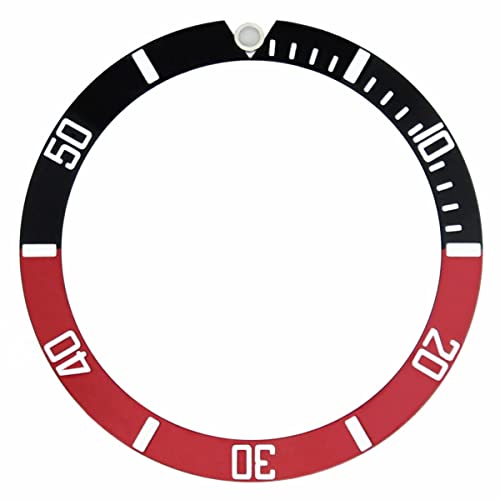 Ewatchparts Submariner Bezel Insert Compatible With Rolex 16610, 16800 Black/Red Coke