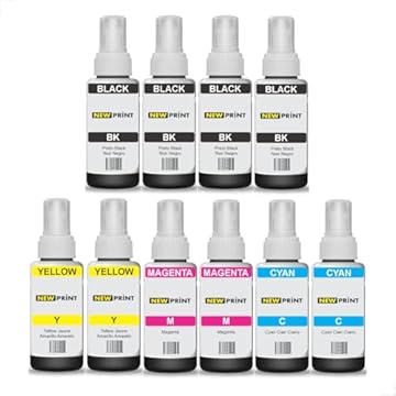 10x Refil Tinta New Print Compatível 664 Para Epson L375 L380 L455 L575 L1300 L475 L656