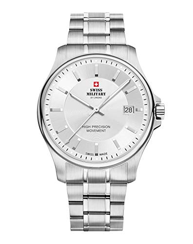 Swiss Military by Chrono Reloj Hombre Reloj de Pulsera Movimiento de Cuarzo con Pulsera de Cuero Reloj de Hombre Analógico Oro SM30200.29