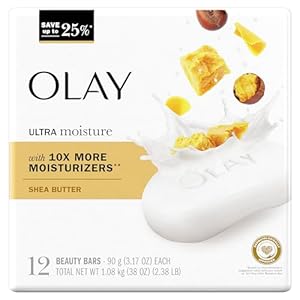 Olay Moisture Outlast Ultra Moisture Shea Butter Beauty Bar with Vitamin B3 Complex, 3.17 oz, (Pack of 12)