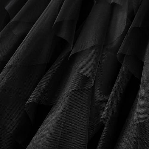 Women Mesh Layered A-Line Skirt Summer High Waist Party Skirt Elegant Mesh Patchwork Tulle Tutu Midi Skirt3