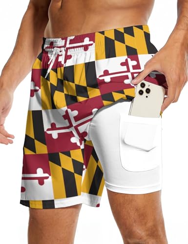 Partrest Mens Swim Trunks with Compression Liner 7" Stretch Quick Dry Swim Shorts Swimwear Bathing Suit Swimming Board Shorts3