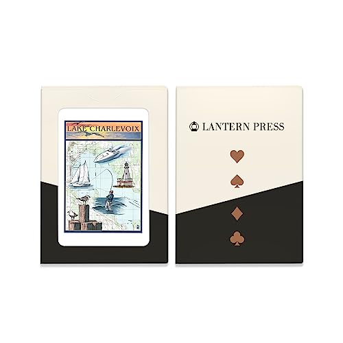 Charlevoix Michigan Carta Náutica Baraja de 52 Cartas miniatura 4